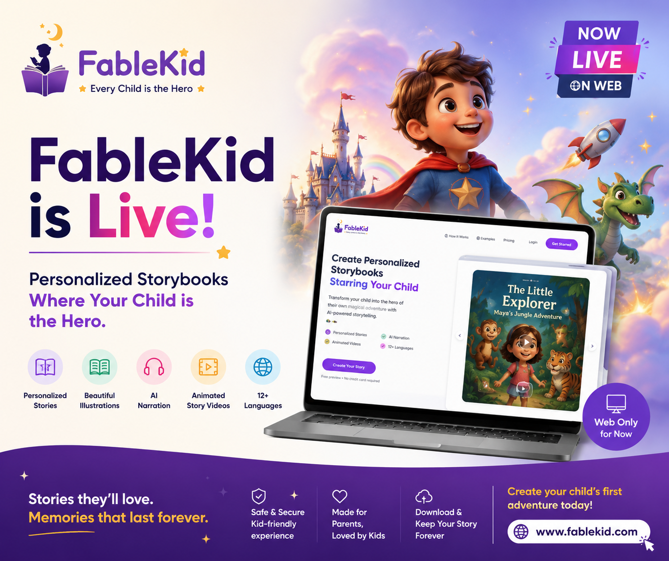 FableKid is Live: Every Child Becomes the Hero of Their Own AI-Personalised Story