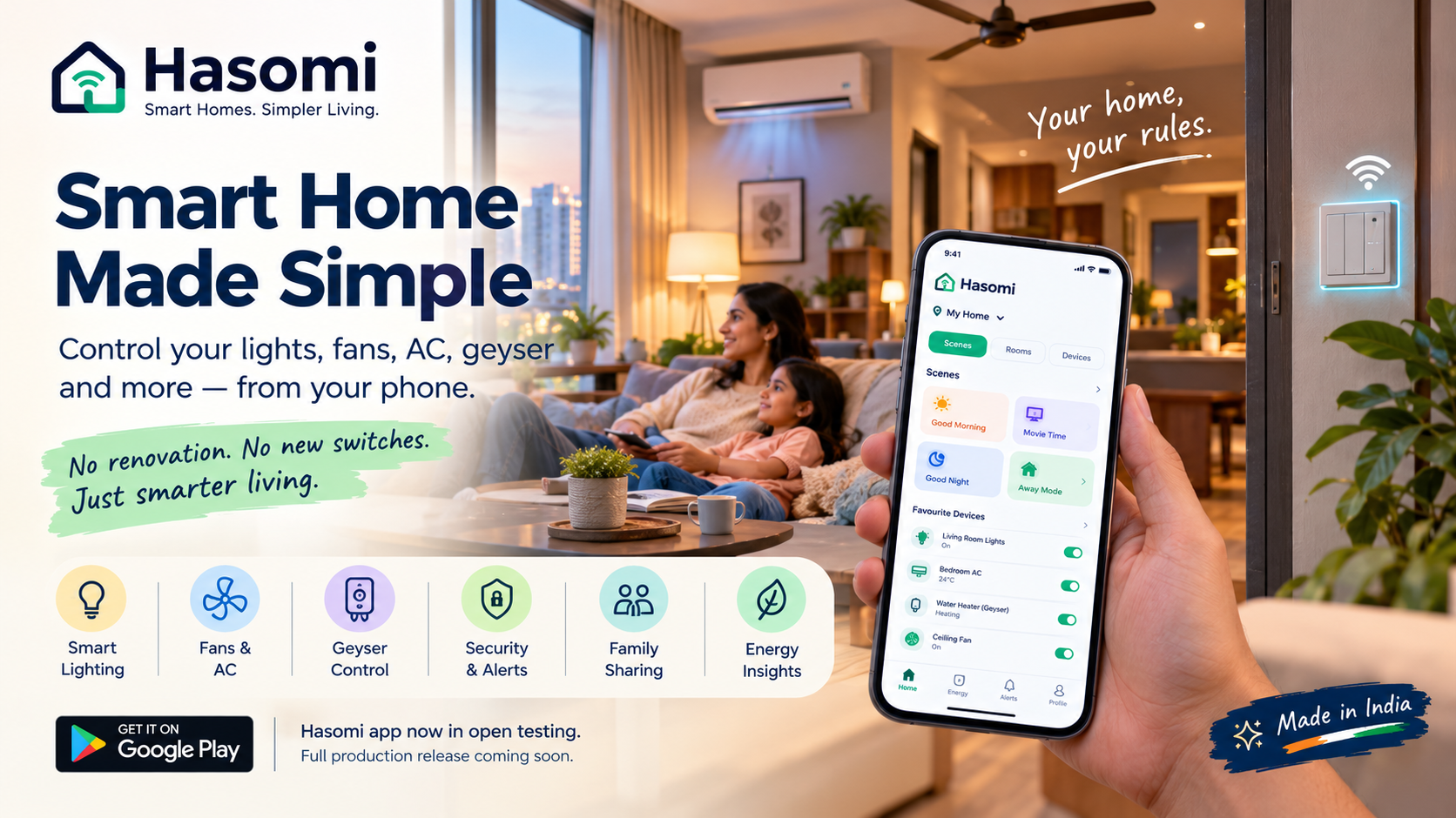 Hasomi Is on Google Play: Make Your Home Smart Without Rewiring